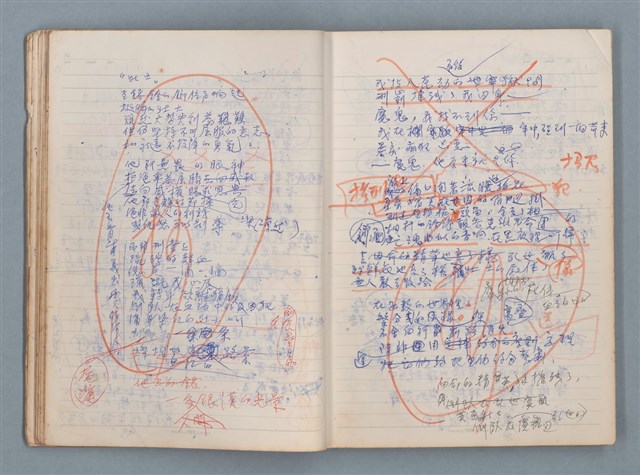 主要名稱：刑鞭吻上了我的臉等手稿（筆記本）圖檔，第17張，共92張