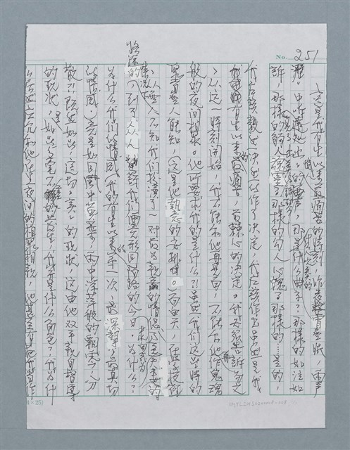 主要名稱：無題名：這是我有生以來最痛苦的時刻....../劃一題名：迴夢約園—揭開《智慧的燈》的面紗（校對手寫散稿）圖檔，第1張，共1張