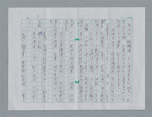 主要名稱：祖先與子孫/劃一題名：鍾玲極短篇圖檔，第7張，共8張