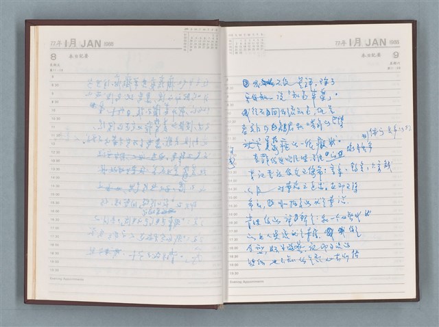 主要名稱：1988年筆記本「待讀此謝函之二……」等篇圖檔，第6張，共22張