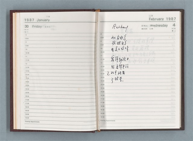主要名稱：1987年筆記本「Rwrbery……」等篇圖檔，第4張，共49張