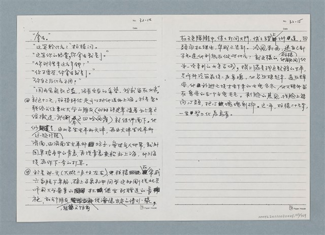 主要名稱：柏楊回憶錄手稿影本圖檔，第143張，共384張