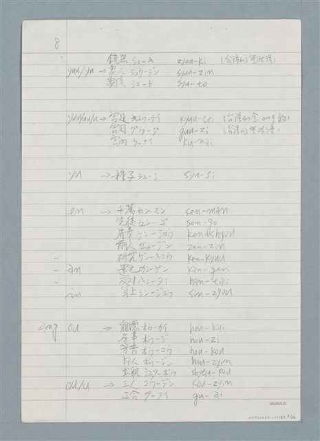主要名稱：3. 台語鼻音韻尾和鼻化韻母的對應圖檔，第8張，共26張