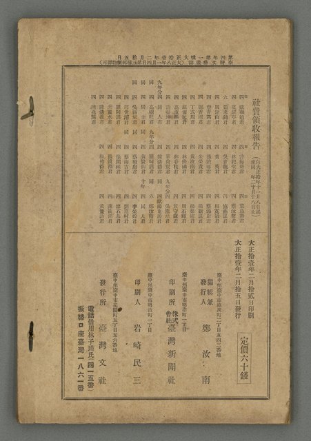 期刊名稱：臺灣文藝叢誌第4年第1號圖檔，第43張，共43張