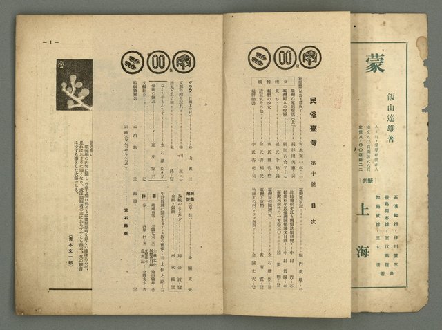 期刊名稱：民俗臺灣2卷4號通卷10號/副題名：女流特輯圖檔，第4張，共38張