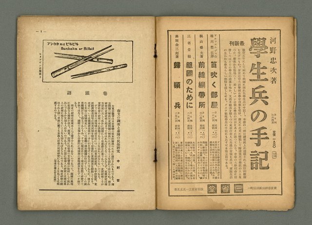 期刊名稱：民俗臺灣3卷1號通卷19號圖檔，第4張，共33張