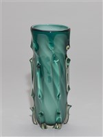 雕花綠琉璃花瓶藏品圖，第1張