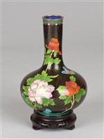 黑底牡丹花瓶-左粉紅牡丹藏品圖，第5張