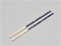 景泰藍筷子乙盒(兩雙)-藍底藏品圖，第2張
