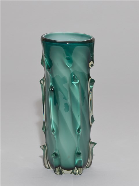雕花綠琉璃花瓶