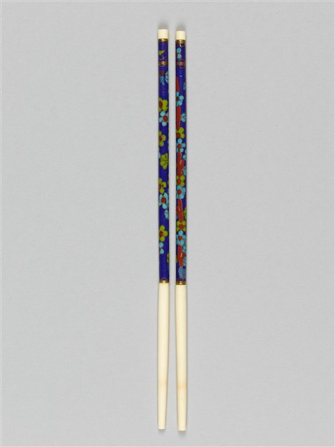 景泰藍筷子乙盒(兩雙)-藍底