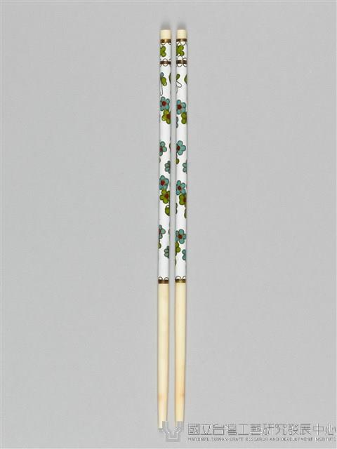 景泰藍筷子乙盒(兩雙)-白底藏品圖，第1張