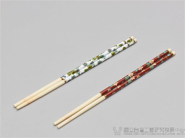 景泰藍筷子乙盒(兩雙)藏品圖，第1張