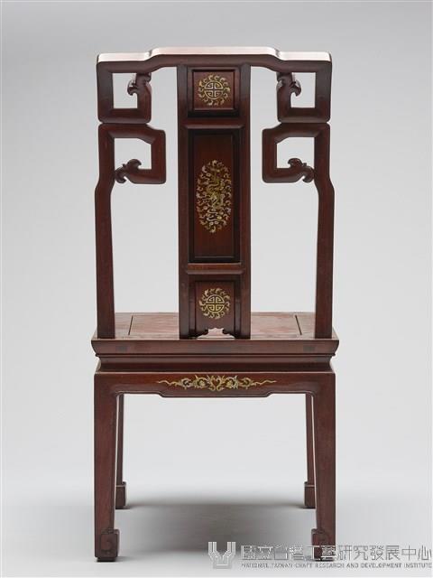 鑲龍吐珠鏍鈿古董家具-椅子（無扶手）藏品圖，第4張