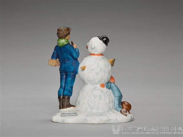 冬天男人與男孩堆雪人藏品圖，第5張