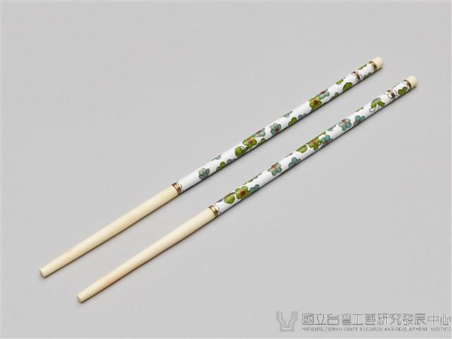 景泰藍筷子乙盒(兩雙)-白底藏品圖，第2張