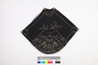 藏品(黑棉地鎖鏈繡蝙蝠壽字紋肚兜)的圖片