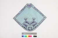 藏品(水藍棉地彩繡花鳥人物紋肚兜)的圖片