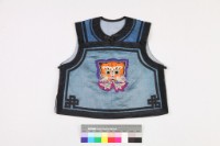 藏品(藍緞地虎紋一字襟兒童背心)的圖片