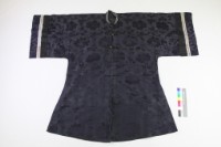 藏品(石青提花緞地對襟婦女大襖)的圖片