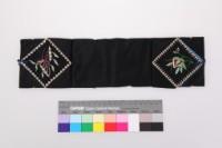 藏品(黑地彩繡花蝶獅紋褡褳荷包)的圖片