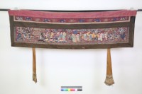 藏品(紫紅地彩繡狀元及第圖床綵)的圖片