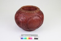 藏品(「六個圓」竹籐編交錯紋圓形花器)的圖片