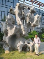 藏品(2013年10月在英德非馬在英石園的英石前留影)的圖片