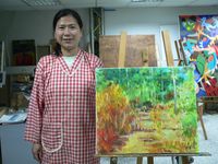 藏品(蔡秀菊與油畫作品(2005.5.23))的圖片