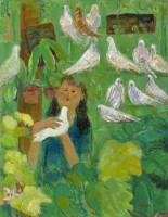 藏品(少女與鴿子)的圖片