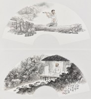 藏品((上)空谷笛聲 (下)寒齋圖)的圖片