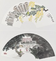 藏品(（上）河堤春曉（下）河堤風情)的圖片