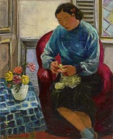 藏品(勤（織毛衣的女人）)的圖片