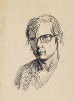 藏品(男子半身原子筆素描)的圖片