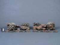 藏品(彩色雲紋木獅)的圖片