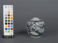 藏品(青花山水罐)的圖片