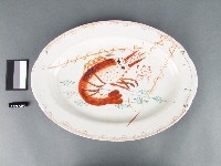 藏品(紅綠彩蝦紋盤)的圖片