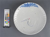 藏品(青花桃紅彩鶴紋盤)的圖片