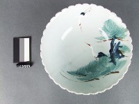 藏品(彩繪雙鶴紋碗)的圖片