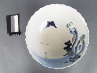 藏品(彩繪山水飛鳥紋碗)的圖片
