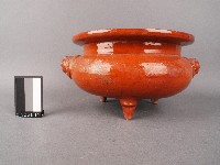 藏品(赤釉磚胎獅頭香爐)的圖片