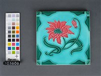 藏品(紅綠彩花卉紋磁磚)的圖片