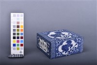 藏品(青花獅戲球方枕頭)的圖片