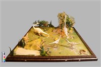 藏品(恐龍系列(3)  a.梁龍 b.宛龍c.雙冠龍)的圖片