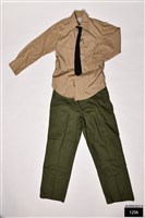 藏品(陸官生黃薄人纖布長袖膠領襯衣＋領帶)的圖片