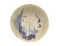 藏品(青花寫意山水紋輪花型深腹碗)的圖片