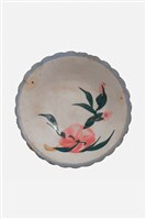 藏品(釉上五彩折枝花卉紋葵花口盤)的圖片