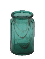 藏品(青綠色透明玻璃圓口方瓶)的圖片