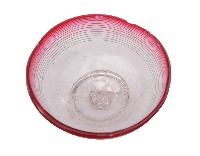 藏品(櫻桃色線紋玻璃花口碗)的圖片