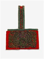 藏品(中國臺江苗族紅底綠刺繡繡片)的圖片